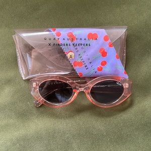 Quay X Finders Keepers Pink lucite Sunglasses